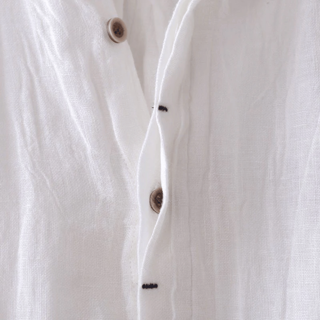 Udo – Casual Short-Sleeve Shirt in Crinkle Fabric
