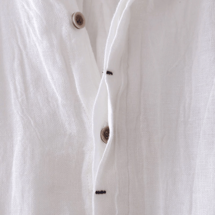 Udo – Casual Short-Sleeve Shirt in Crinkle Fabric